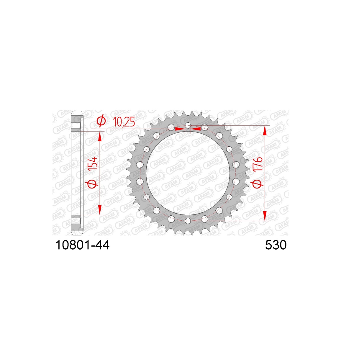 Звезда ведомая (задняя) AFAM под 530 цепь (JTR1340)