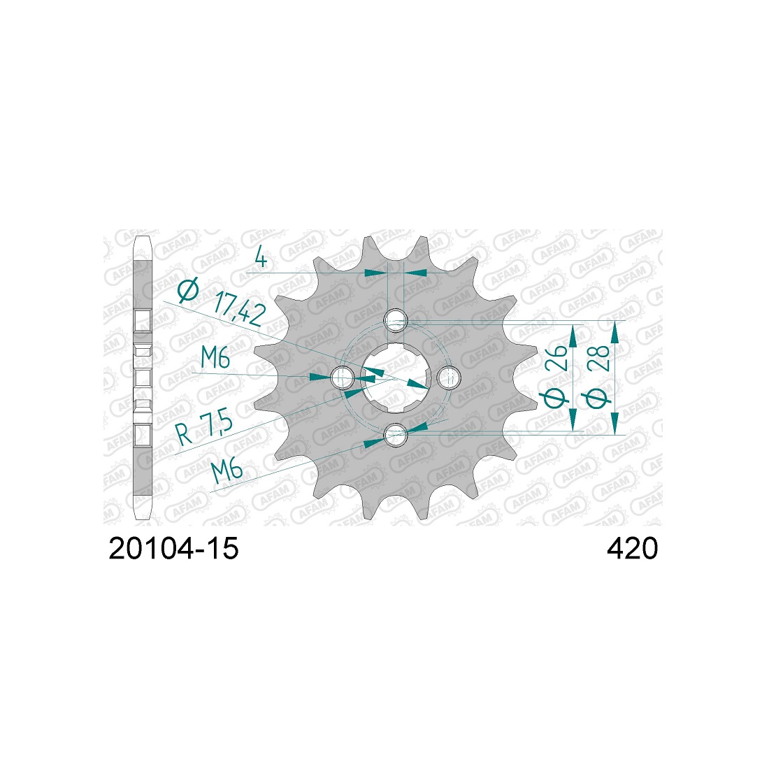 Звезда ведущая (передняя) AFAM под 420 цепь