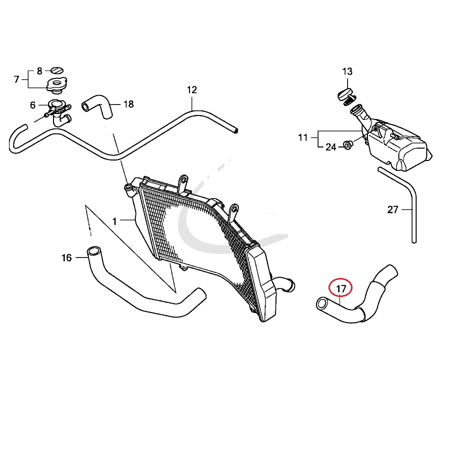 Патрубок системы охлаждения для Honda VFR1200 F 