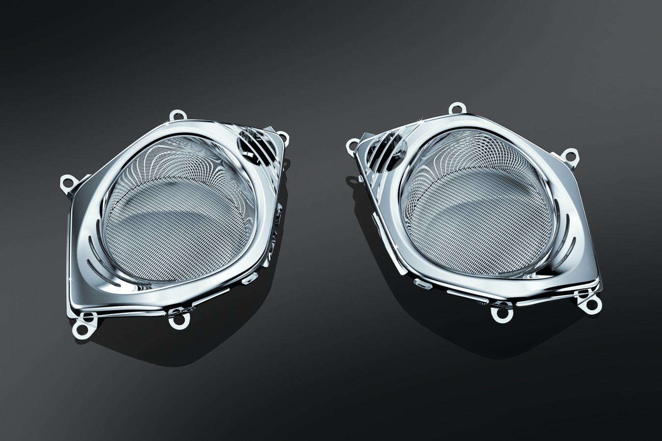 Хромированные решетки передних динамиков LED с синей подсветкой (пара) для Honda GL1800 Gold Wing 3920