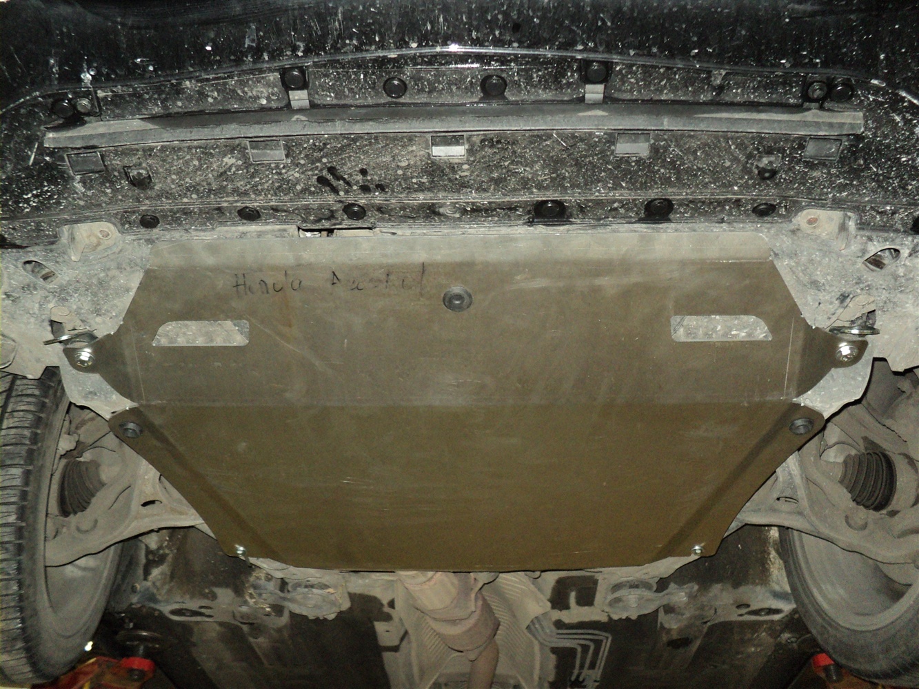  Защита картера двигателя и кпп Honda (Хонда) Accord V-2,0;2,4 (2007-02.2013)  (Алюминий 4 мм)