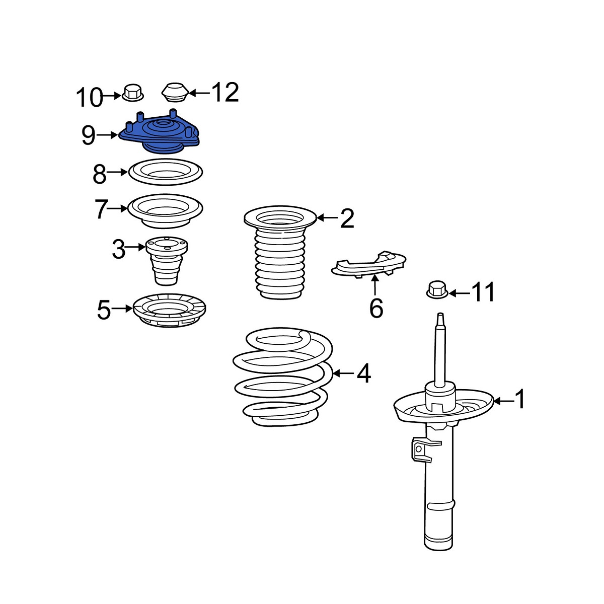 Опора переднего амортизатора для Honda CR-V 5 поколения