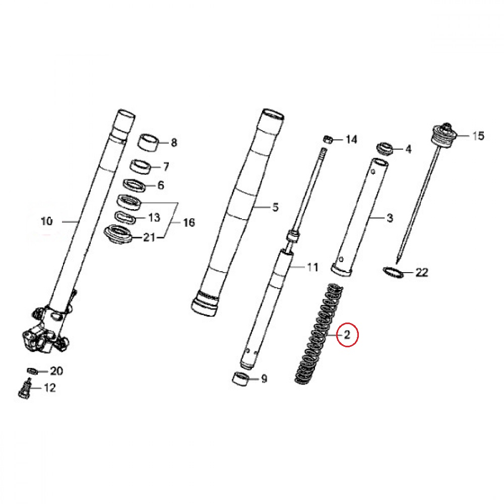 Пружина пера вилки Honda Africa Twin CRF1000 Adventure