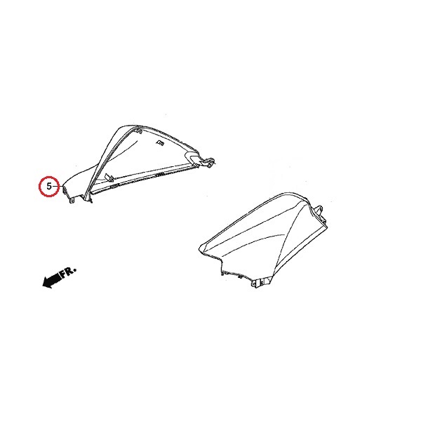 Обтекатель топливного бака (правый) Honda VFR1200 F 2011- (Color: Жемчужно-белый, NHA66, Pearl Sunbeam White)