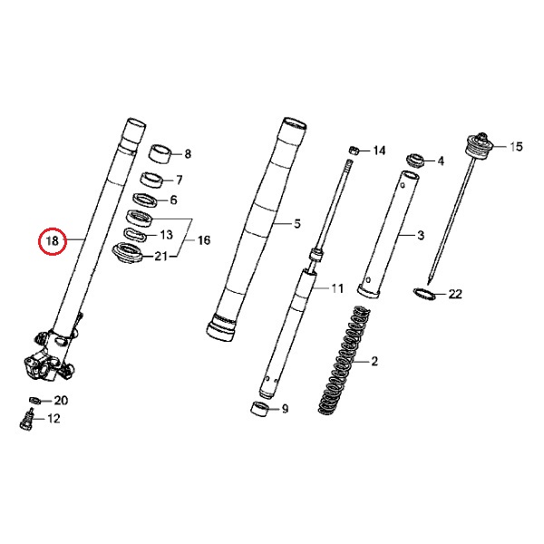 Перо вилки (хромированная часть) мотоцикла Honda Africa Twin CRF1000L 2016-2017