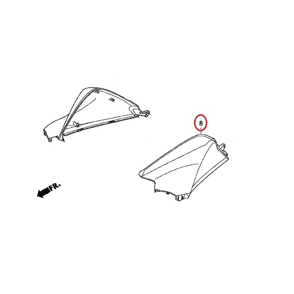 Обтекатель топливного бака (левый) Honda VFR1200 F 2011- (Color: Красный, R342, Candy Prominence Red)