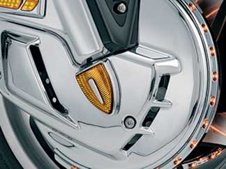 Хромированные накладки на ось переднего колеса LED (пара) для Honda GL1800 Gold Wing 7458