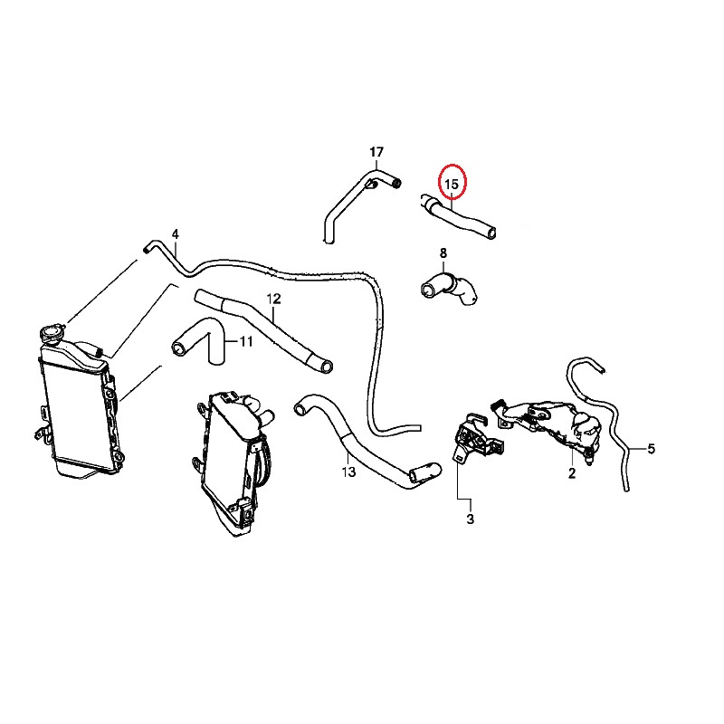 Патрубок системы охлаждения Honda Africa Twin CRF1000 2016-2017