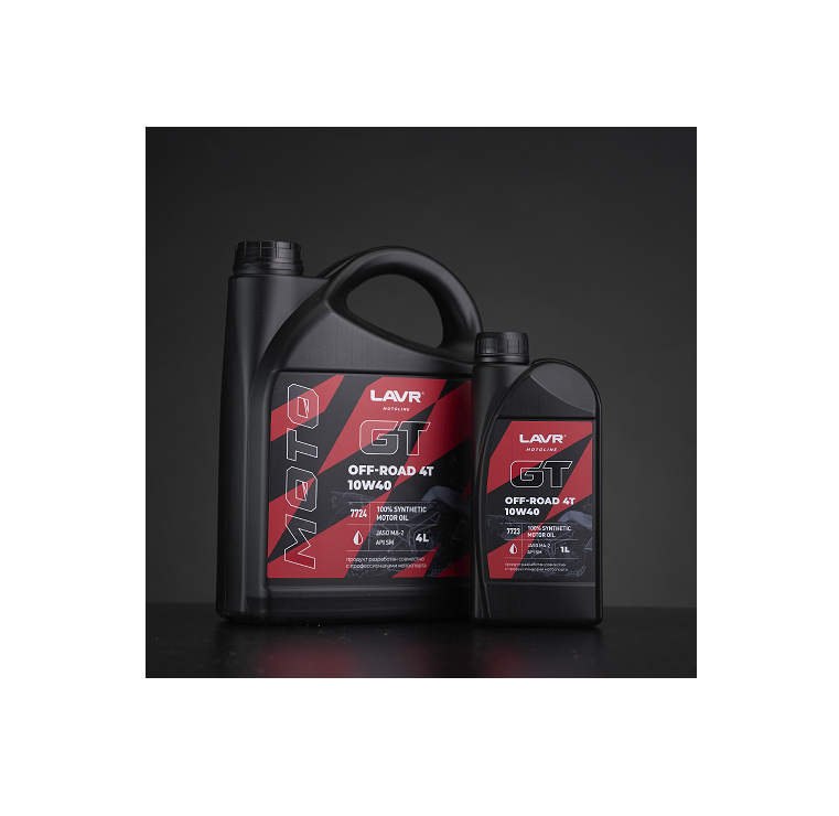 Синтетическое моторное масло Lavr для мотоциклов GT OFF ROAD 4T 10W-40