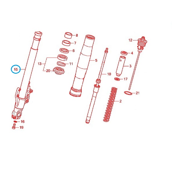 Левое перо вилки (хромированная часть) для Honda VFR1200X Crosstourer 