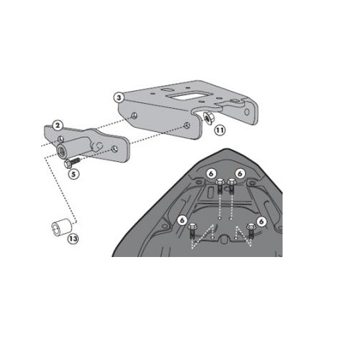 Монтажный комплект Givi для установки креплений боковых кофров на Honda CBR600F 2011-2013