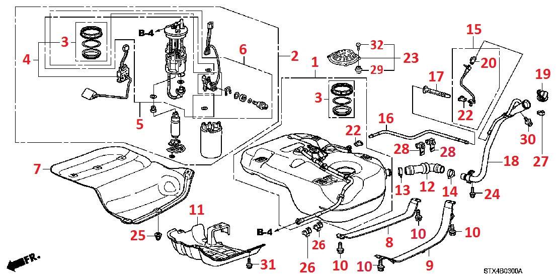 Бензобак для Acura MDX 2