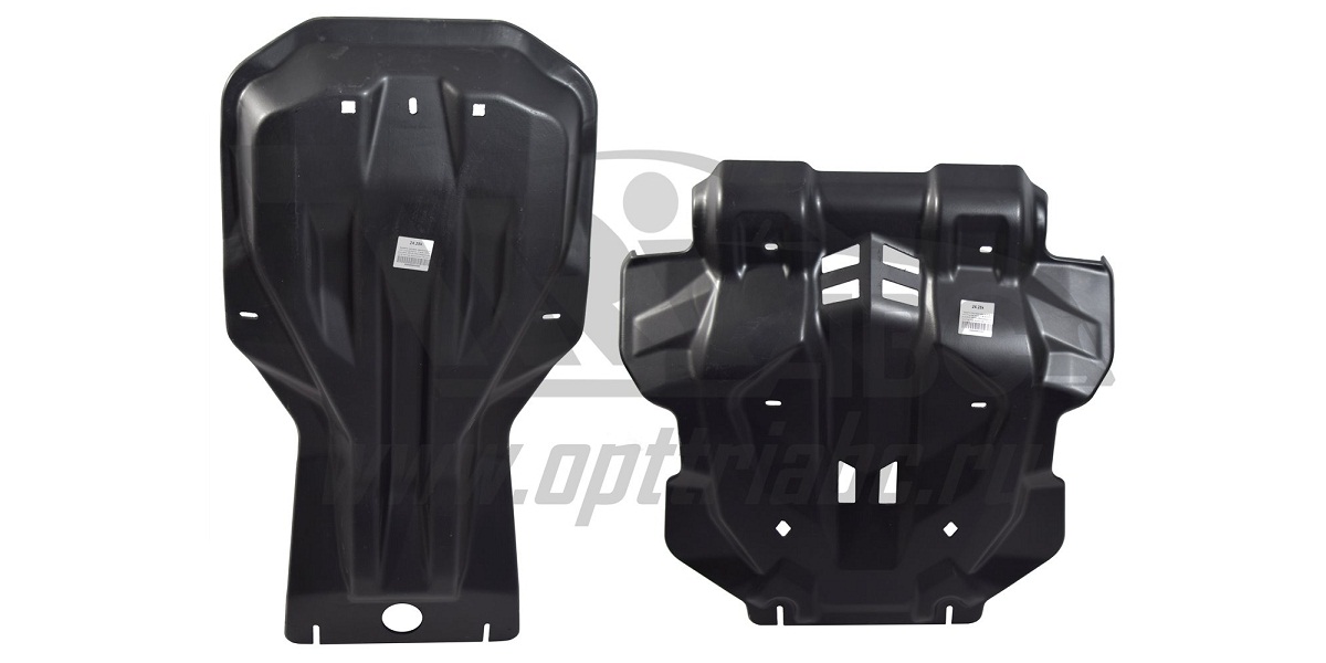 Защита картера двигателя, радиатора, КПП и РК Toyota Hilux 2015- (V-все, КПП- все,4X4, из 2 частей)