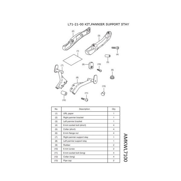 Кронштейны и упоры боковых кофров Honda 