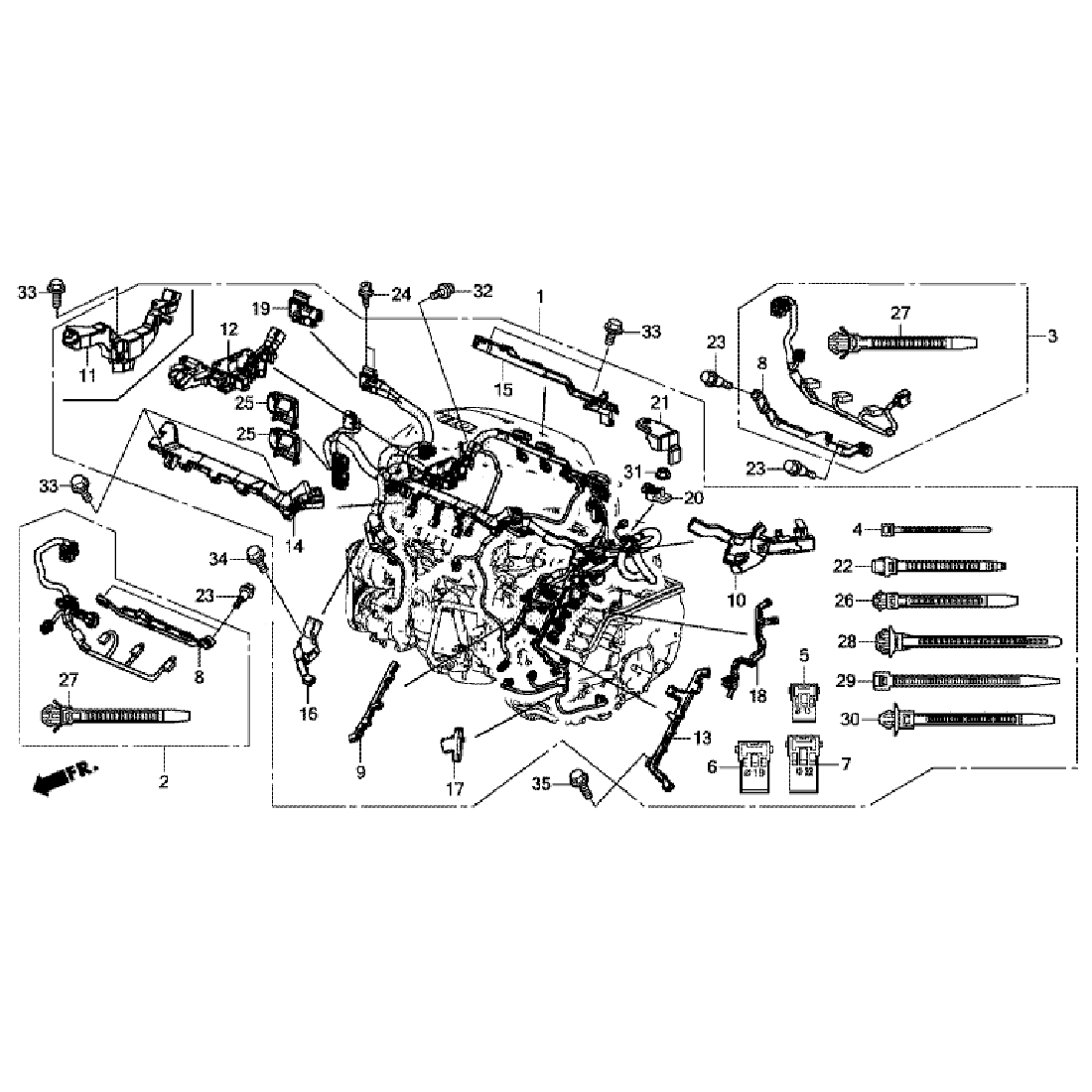 Жгут проводов двигателя Honda Pilot 3