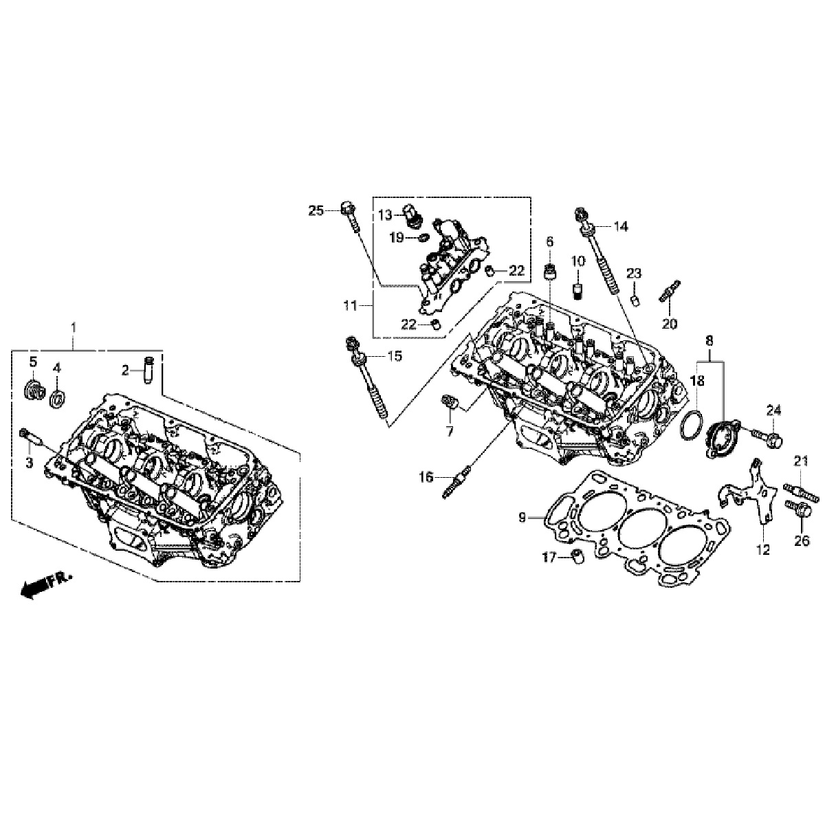 Головка передних цилиндров Honda Pilot 3 (3.0L)