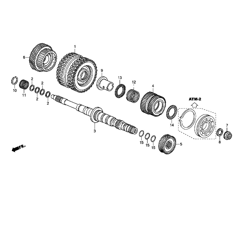 Главный вал, сцепление (3RD-6TH) (6AT) для Honda Pilot 3