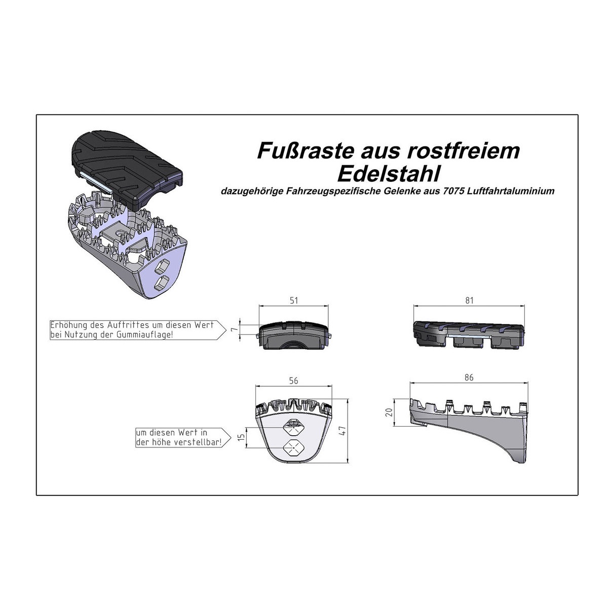 Комплект регулируемых подножек SW-Motech для мотоцикла Honda