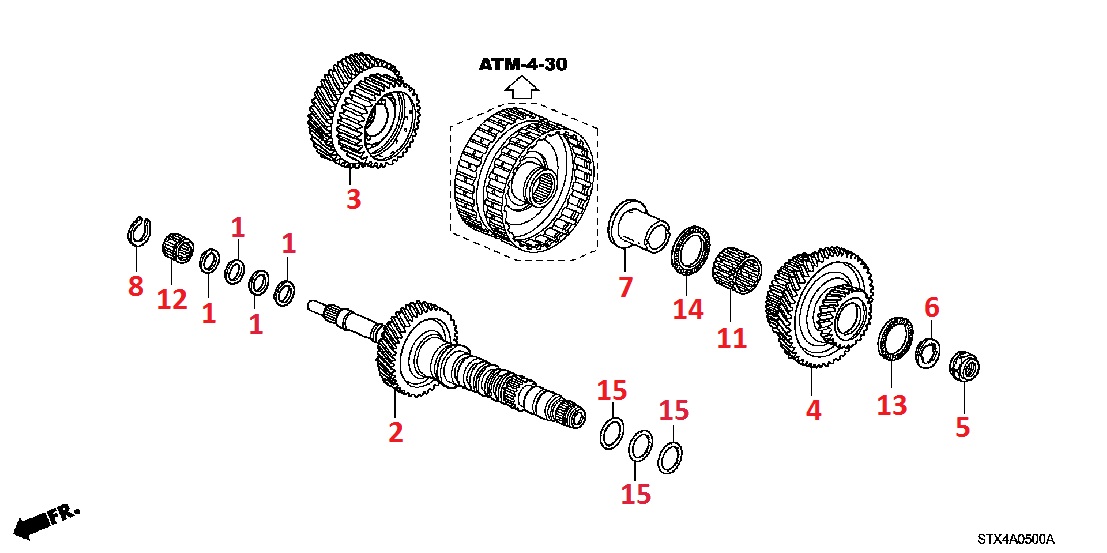 Главный вал АКПП для Acura MDX 2