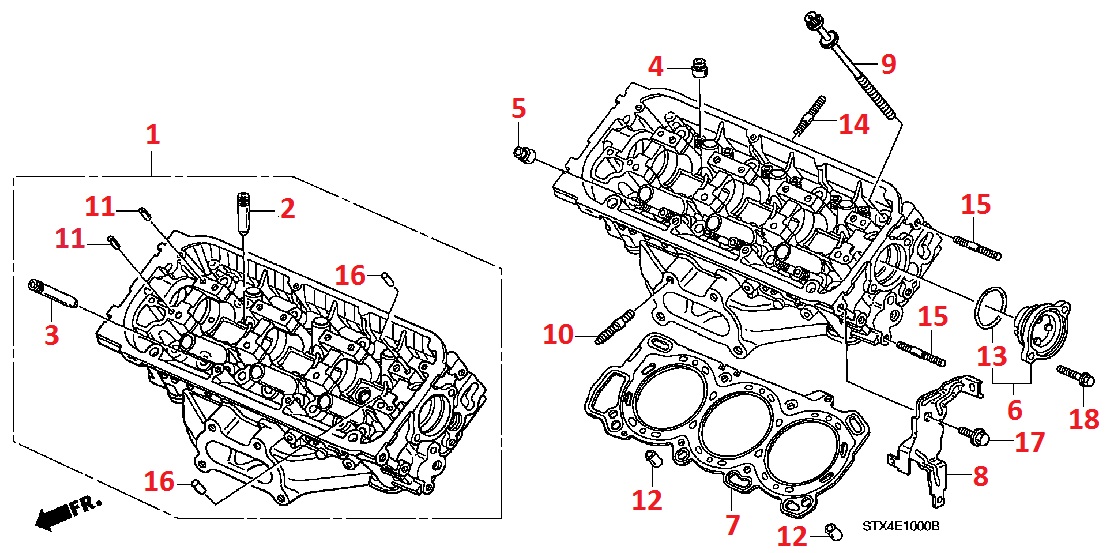 Блок цилиндров передний и комплектующие для Acura MDX 2