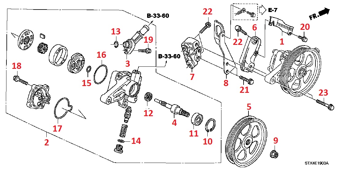 Насос ГУР, комплектующие для Acura MDX 2