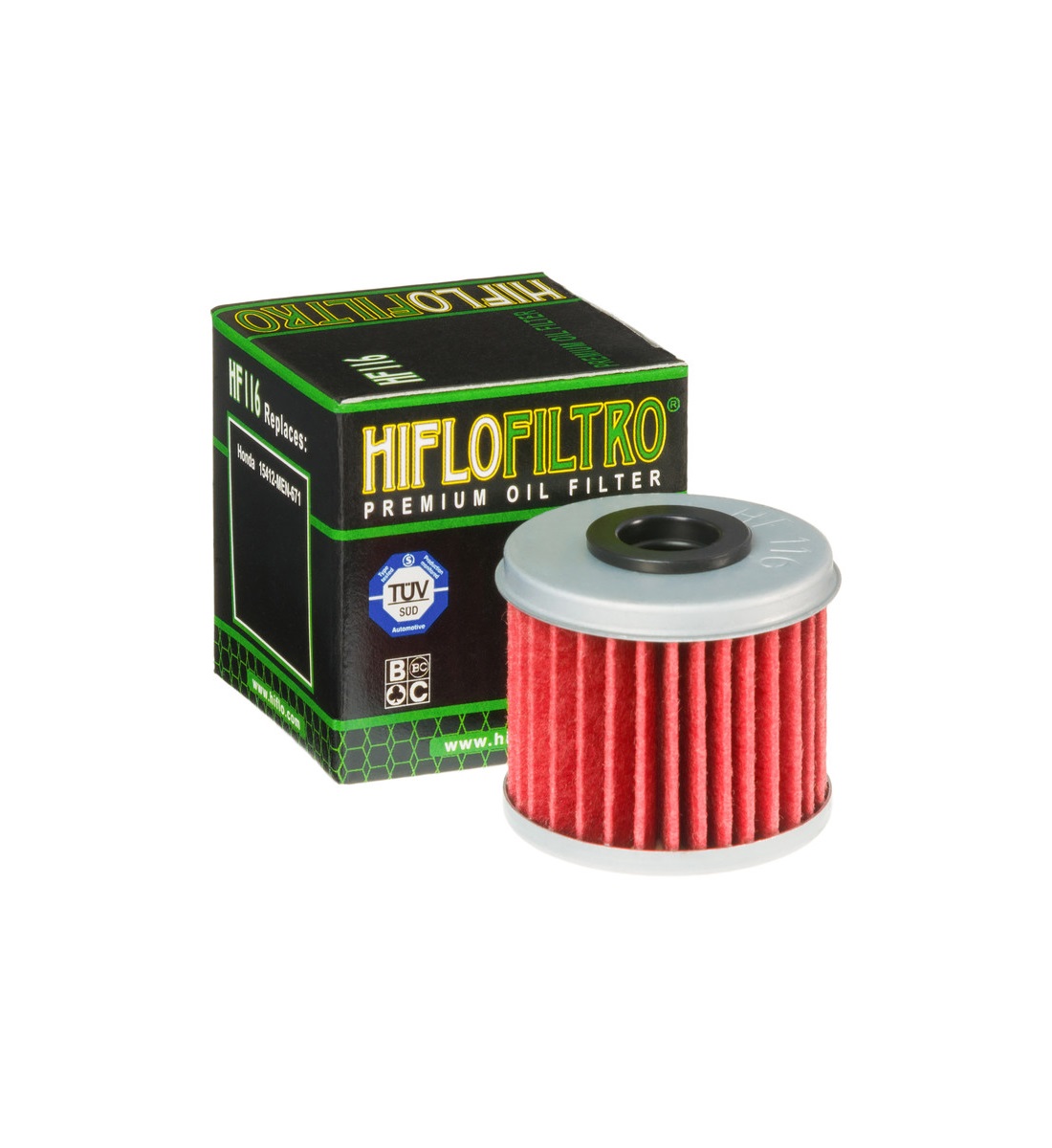 Mасляный фильтр Hiflo Filtro HF116, предназначен для большинства моделей мотоциклов Honda от 150 до 450 куб.см.