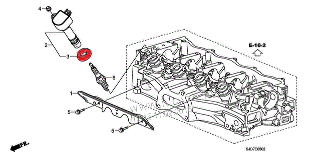 Прокладка свечных колодцев (Уплотнитель катушки зажигания) Honda CR-V 3 (2,0L) 30522RNAA01