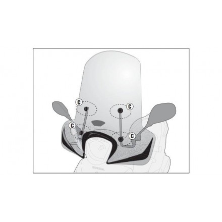 Монтажный комплект для ветрового стекла Givi / Kappa на Honda SH Mode 125 2013-2018