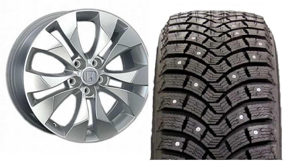 Комплект колес в сборе MICHELIN LATITUDE XIN2 102T шип 17R + оригинальные диски Honda.