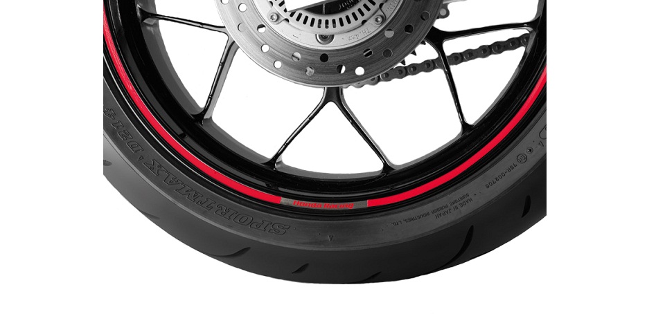 Комплект оригинальных наклеек на обод колеса HONDA 08F84MFJ820A (08F84-MFJ-820A) (красные)