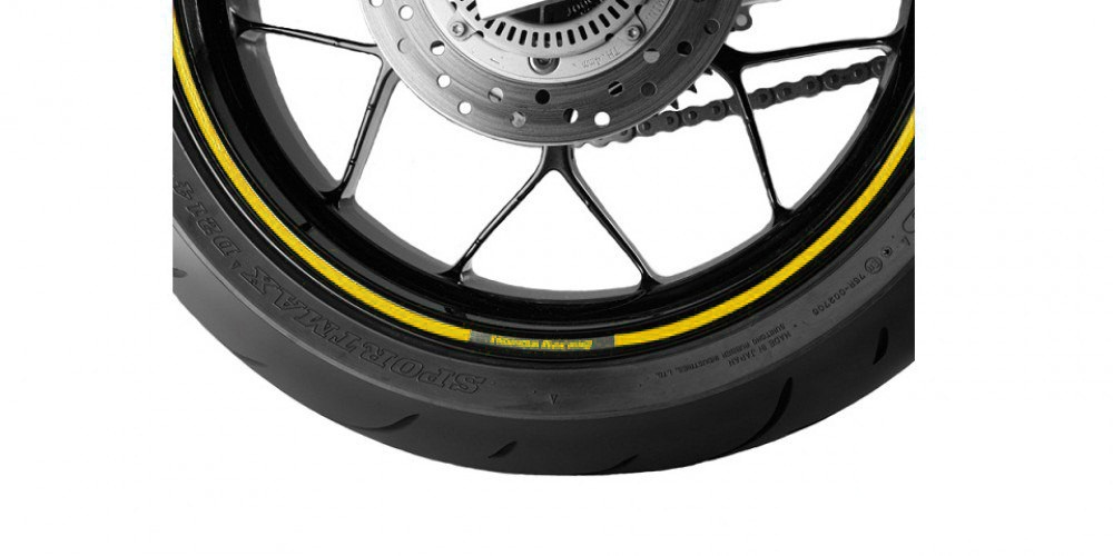 Комплект оригинальных наклеек на обод колеса HONDA 08F84MFJ840A (08F84-MFJ-840A) (жёлтые)