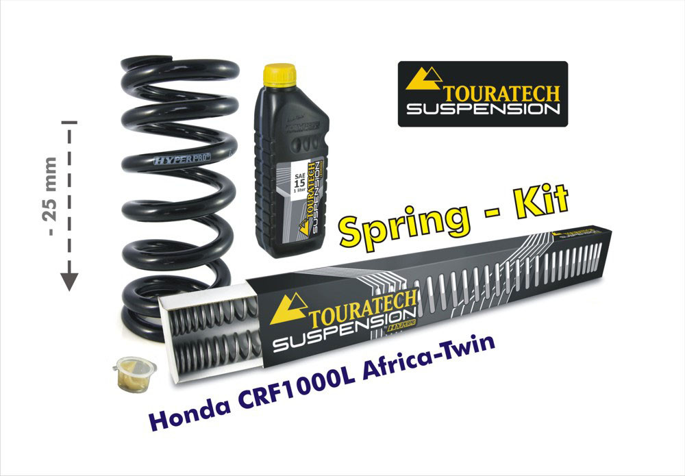 Комплект прогрессивных пружин Touratech в вилку и задний амортизатор (-25 мм) для мотоцикла Honda CRF1000L Africa Twin