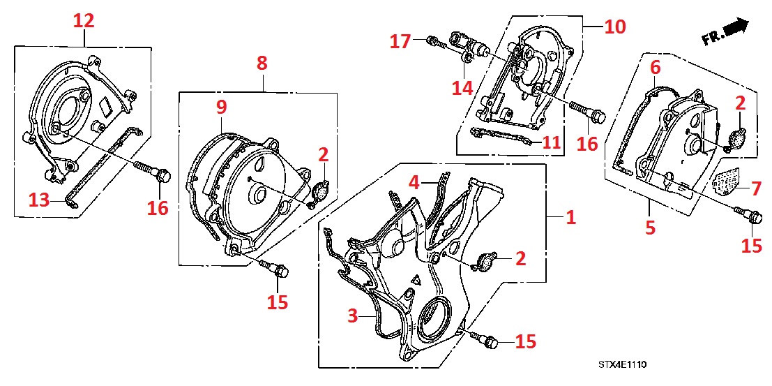 Крышка ремня ГРМ и комплектующие для Acura MDX 2