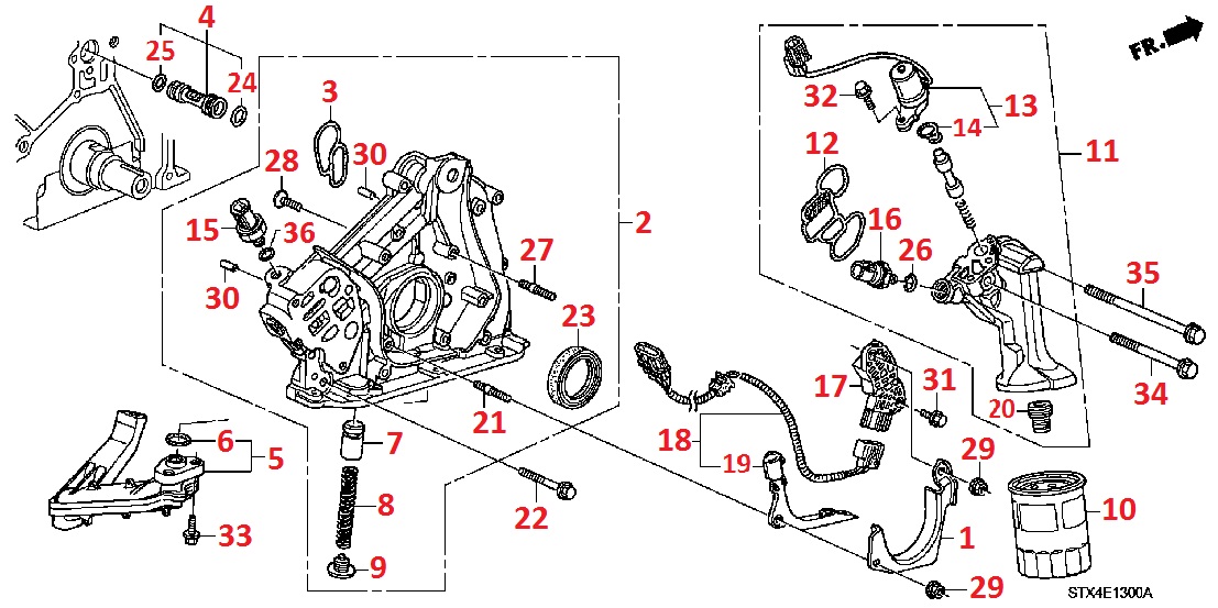 Масляная помпа для Acura MDX 2