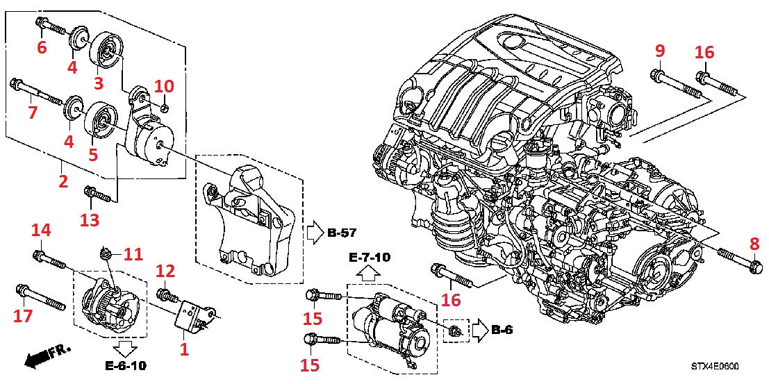 Опора и комплектующие генератора переменного тока для Acura MDX 2