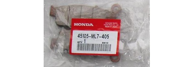 Оригинальные передние тормозные колодки для мотоцикла Honda 45105ML7405 (45105-ML7-405)