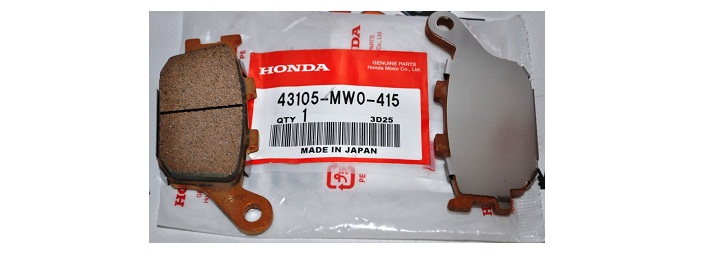 Оригинальные задние тормозные колодки для мотоцикла Honda (43105-MW0-425)