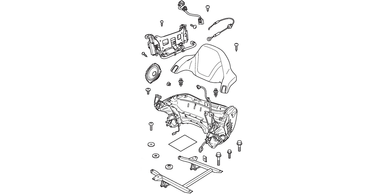Оригинальный комплект для монтажа центрального кофра мотоцикла Honda GL1800 Gold Wing 08L73MKCA10ZA (08L73-MKC-A10ZA)