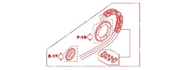 Оригинальный комплект из цепи и звёзд Honda 06406MJMD00 (06406-MJM-D00)