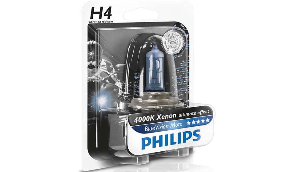 Лампа галогенная Philips BlueVision Ultra Moto 4000K