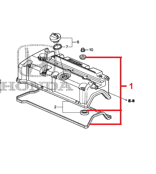Прокладка клапанной крышки комплект Honda CR-V 3 (2,4L)  12030RTA000