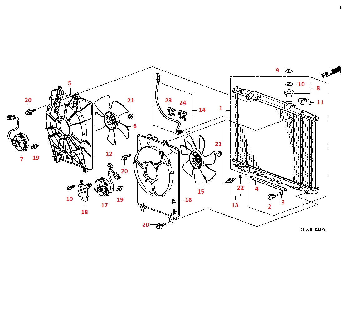 Радиатор для Acura MDX 2