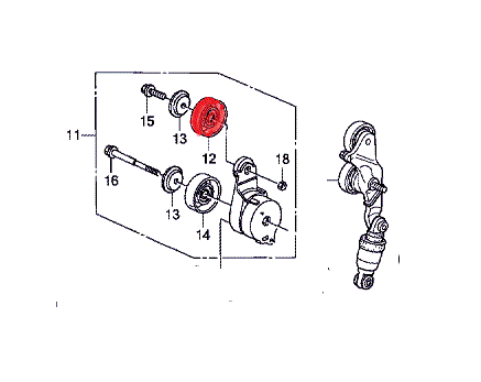 Ролик приводного ремня для автомобилей Honda и Acura