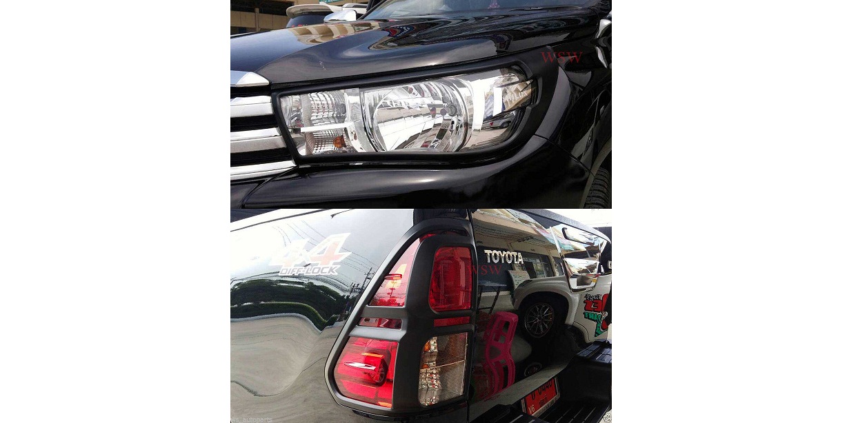 Комплект накладок на фонари Toyota Hilux 2015-2016