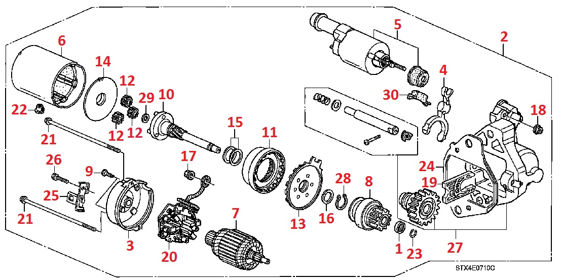 Стартер и комплектующие для Acura MDX 1 2