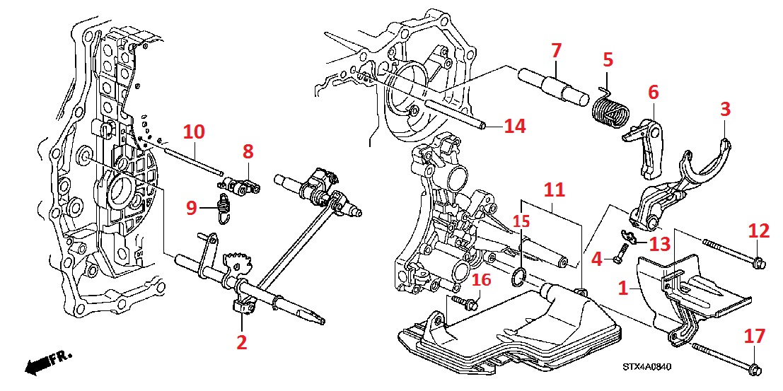 Вилка переключения, фильтр АКПП для Acura MDX 2