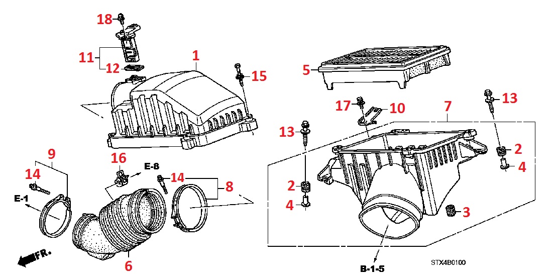Воздушный фильтр и комплектующие для Acura MDX 2