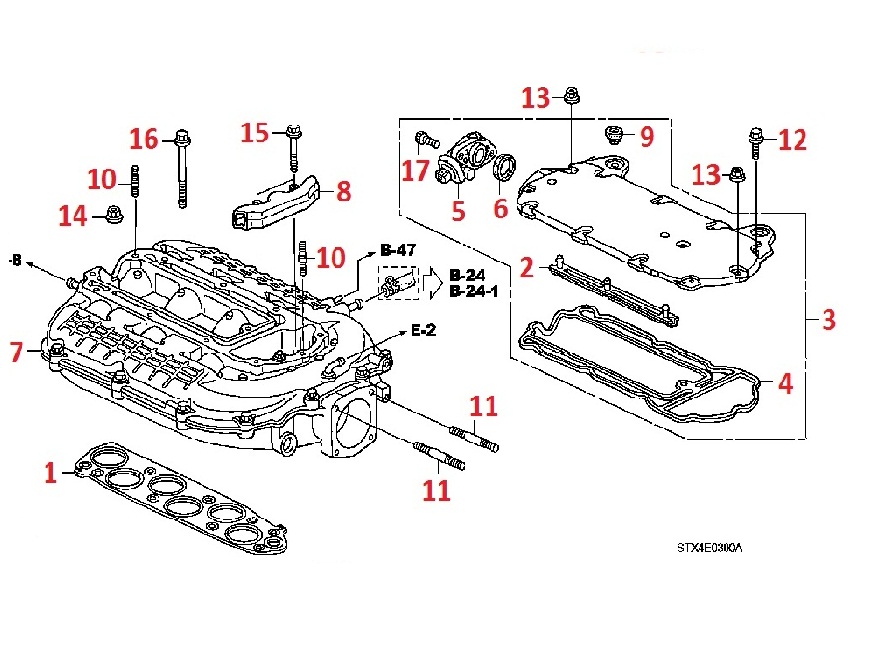 Впускной коллектор и комплектующие для Acura MDX 2