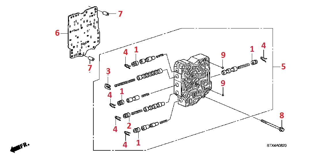 Вспомогательный клапан гидроблока АКПП для Acura MDX 2