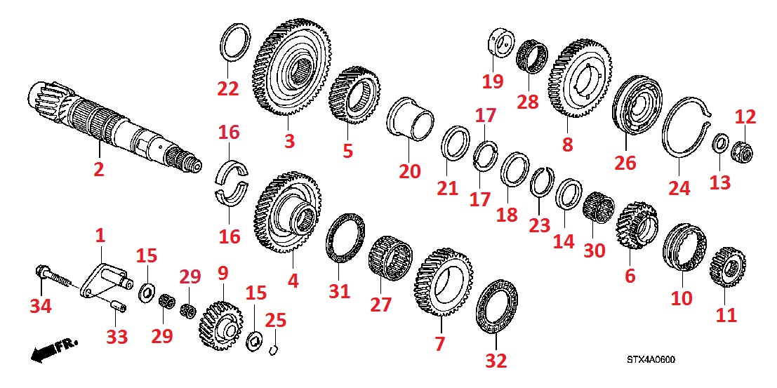Промежуточный вал АКПП для Acura MDX 2